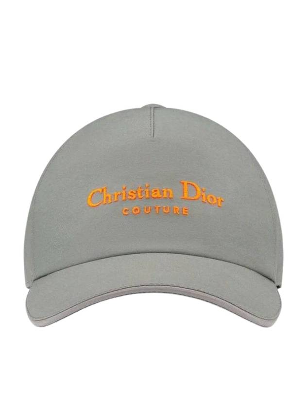 Couture Embroidered Logo Cotton Ball Cap Grey - DIOR - BALAAN 1