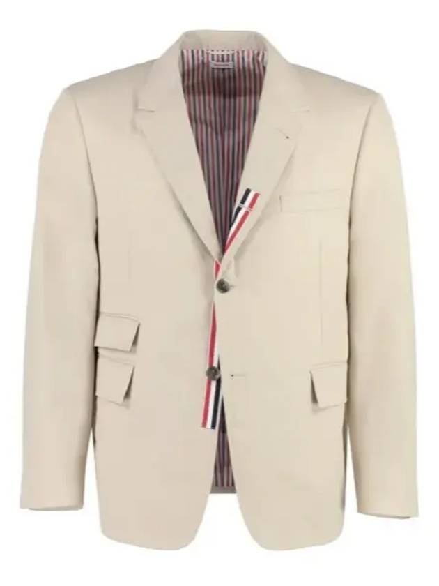 Typewriter Cloth Grosgrain Placket Sport Jacket Beige - THOM BROWNE - BALAAN 2