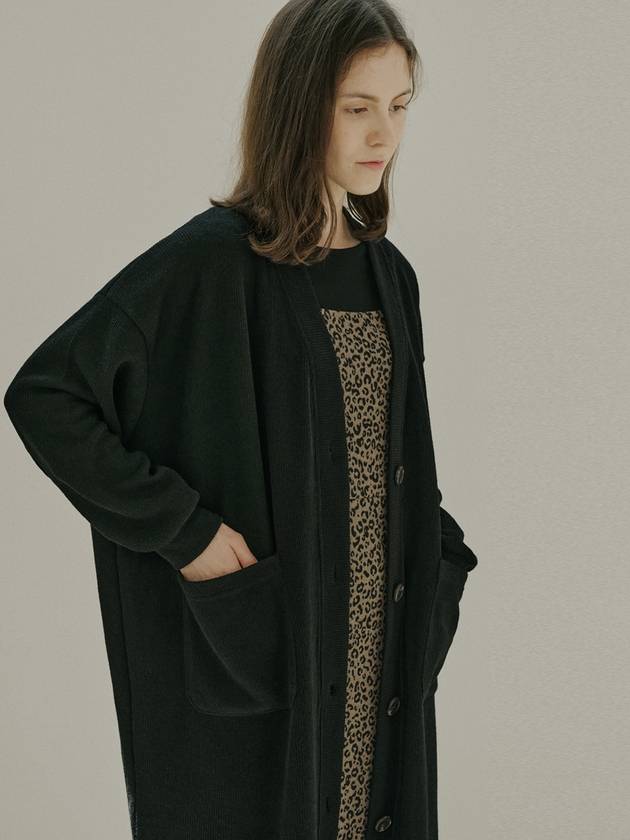 Oversize Long Knit Cardigan Black - AVANT-G - BALAAN 6