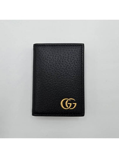 GG Marmont Leather Card Wallet Black - GUCCI - BALAAN 2