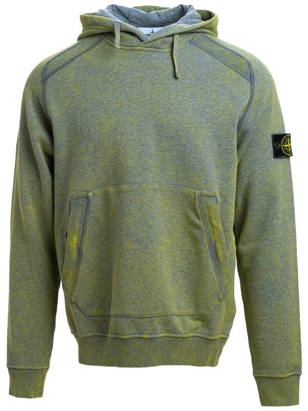 Wappen Patch Dust Fleece Hood Melange Yellow - STONE ISLAND - BALAAN 1