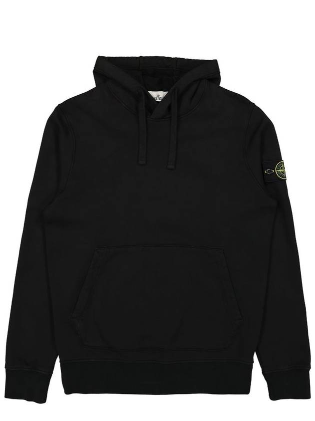 Cotton Fleece Garment Dyed Hoodie Black - STONE ISLAND - BALAAN 2