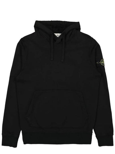 Cotton Fleece Garment Dyed Hoodie Black - STONE ISLAND - BALAAN 2