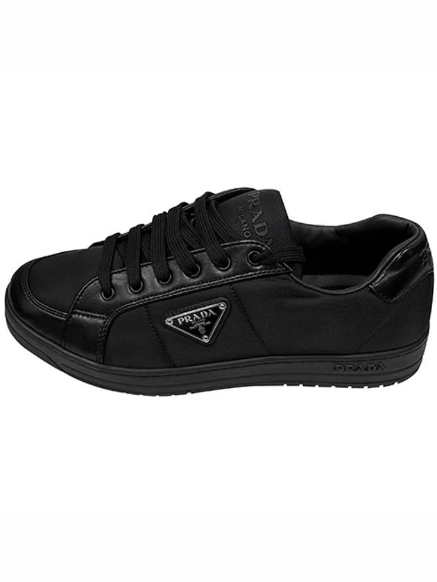 Downtown Nappa Leather Re-Nylon Low Top Sneakers Black - PRADA - BALAAN 2