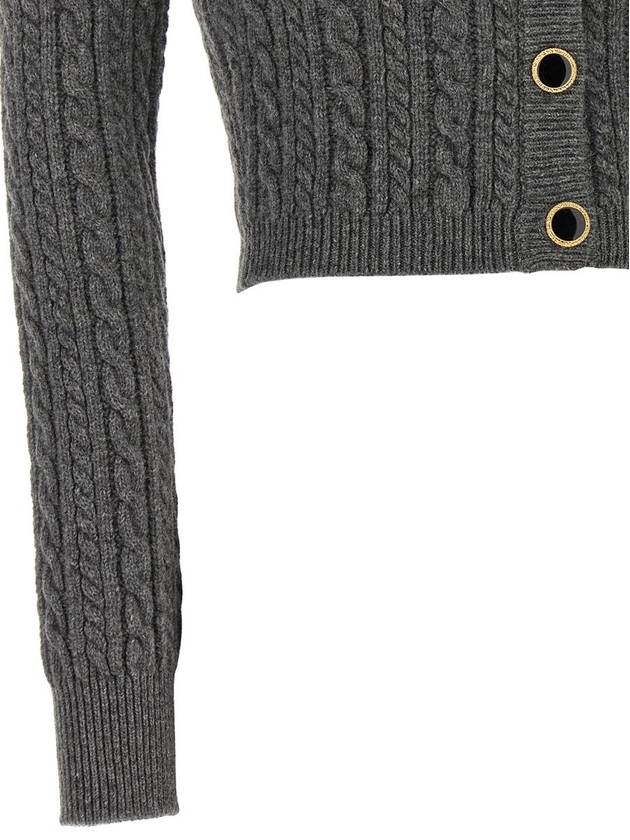 Alessandra Rich Cropped Wool Cardigan - ALESSANDRA RICH - BALAAN 4