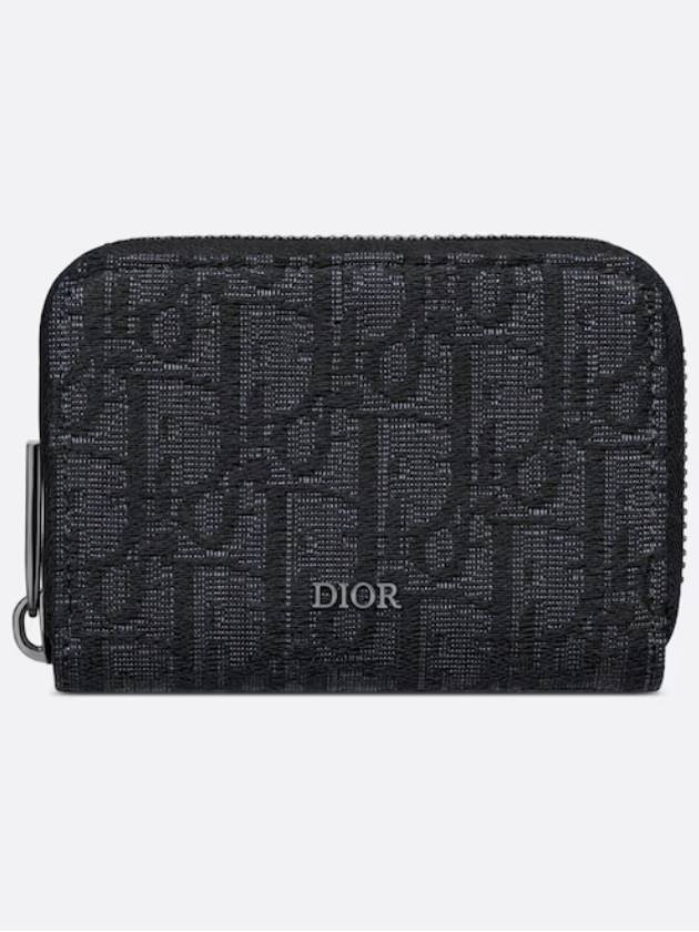 Dior Zipper Coin Purse Black Oblique Jacquard 2ESBC316YSE H03 - GOYARD - BALAAN 1