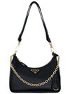 Triangle Logo Chain Shoulder Bag Black - PRADA - BALAAN 4