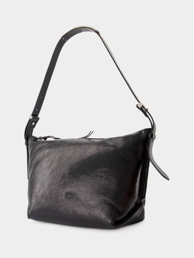 Leyden Shiny Calfskin Leather Shoulder Bag Black - ISABEL MARANT - BALAAN 3