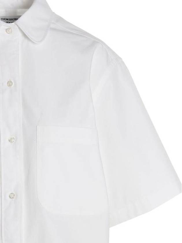 Heavy Poplin Super Size Mini Shirt Short Dress White - THOM BROWNE - BALAAN 4