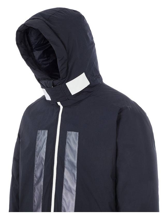 Marina Rubber Wax Poplin Hooded Down Jacket Navy - STONE ISLAND - BALAAN 7