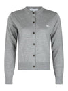 Baby Fox Patch Regular Cardigan Grey Melange - MAISON KITSUNE - BALAAN 2