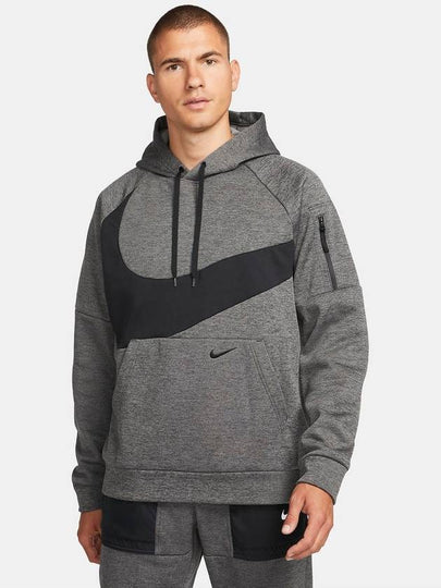 Men's Therma-Fit Pullover Fitness Hoodie Grey - NIKE - BALAAN 2