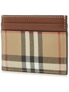 Vintage Check Leather Card Wallet Brown - BURBERRY - BALAAN 3