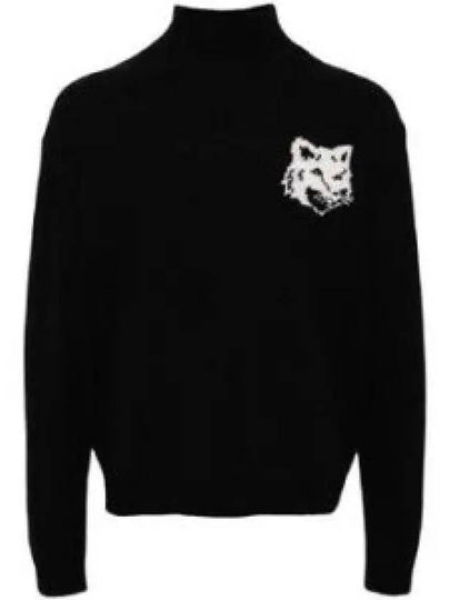 Fox Head Intarsia Comfort Turtleneck Black - MAISON KITSUNE - BALAAN 2