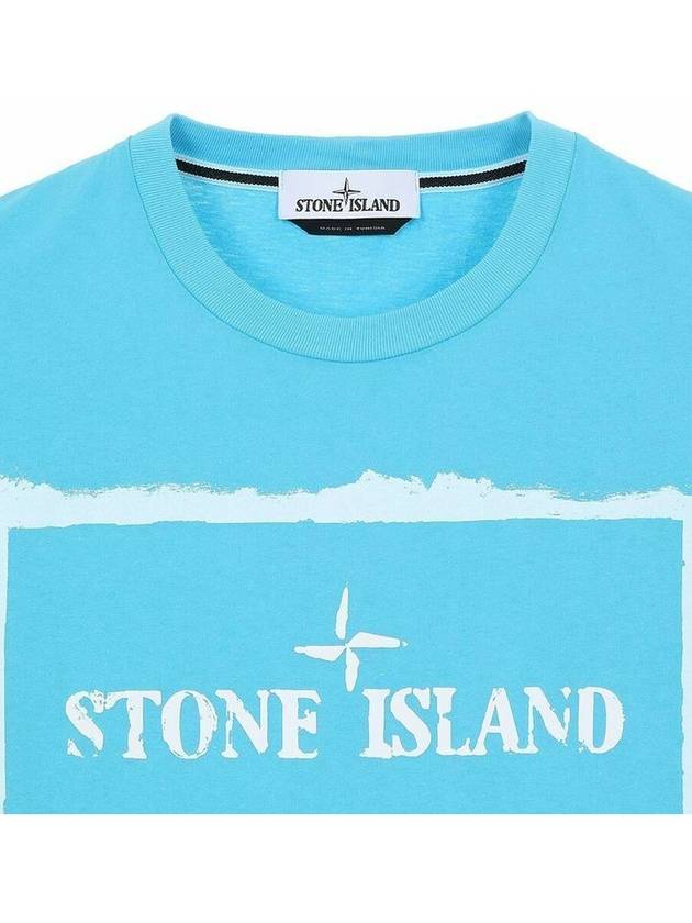 Stencil One Logo Short Sleeve T-Shirt Light Blue - STONE ISLAND - BALAAN 6