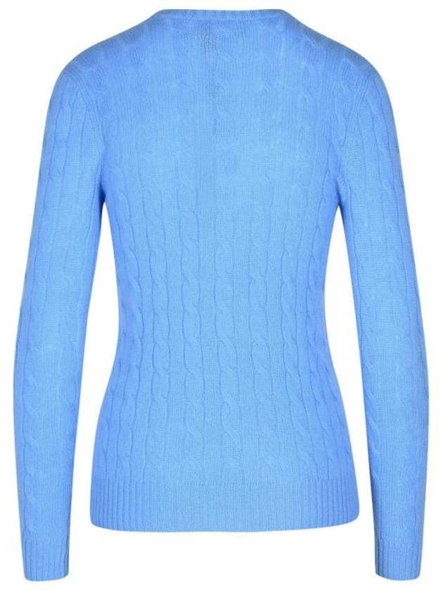 Kimberly Pony Logo Embroidered Cable Sweater Light Blue - POLO RALPH LAUREN - BALAAN 4