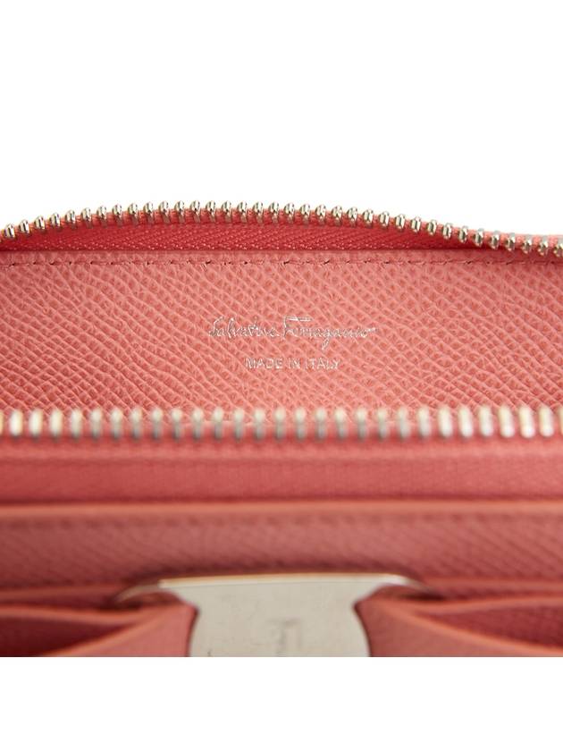 Vara Bow Zipper Card Wallet Coral - SALVATORE FERRAGAMO - BALAAN 8