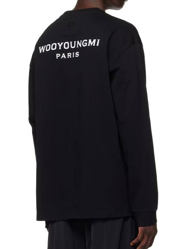 Luminous Jellyfish Back Logo Long Sleeve T-Shirt Black - WOOYOUNGMI - BALAAN 2