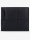 Men's Intrecciato Half Wallet Black - BOTTEGA VENETA - BALAAN 2