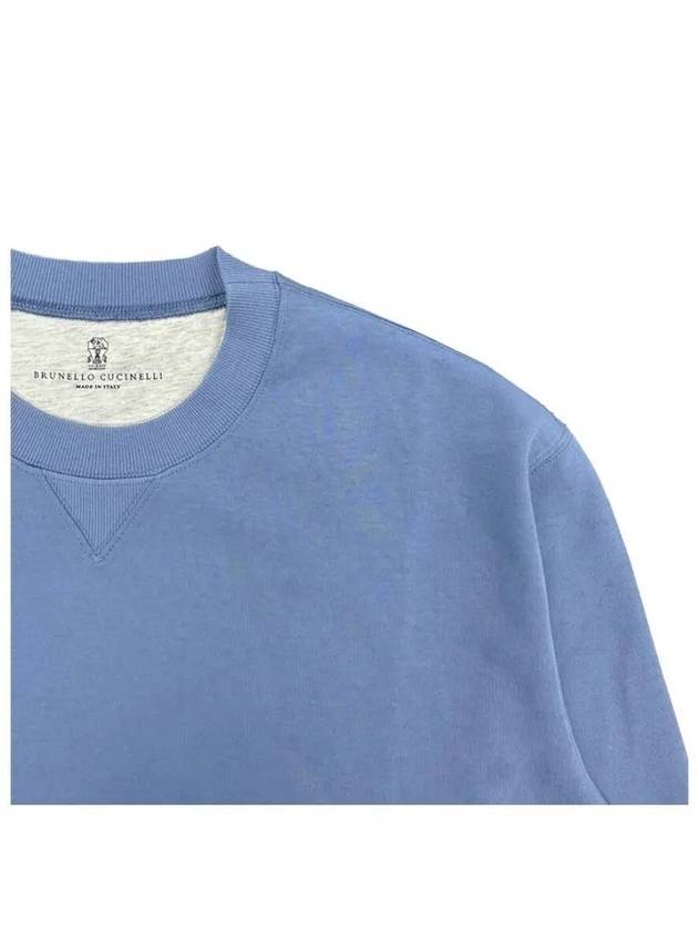 Cotton Blend Jersey Sweatshirt Blue - BRUNELLO CUCINELLI - BALAAN 4