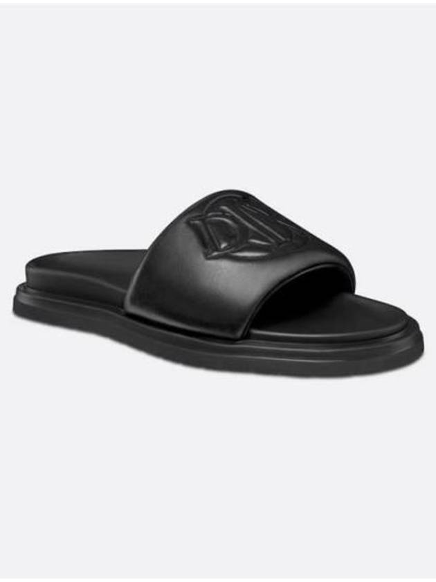 Aqua Quilted Smooth Calfskin Sandal Black - DIOR - BALAAN 3