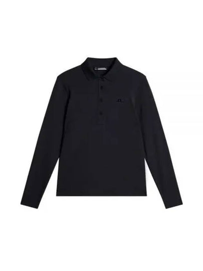 Flor Logo Polo Long Sleeve T-Shirt Black - J.LINDEBERG - BALAAN 2