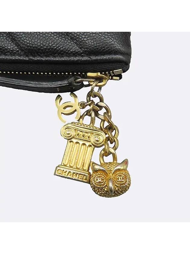 A82552 Gold COCO logo black caviar skin charm decoration clutch - CHANEL - BALAAN 3