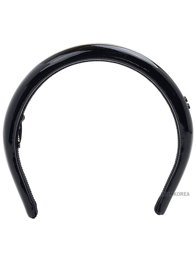 Logo Patent Leather Headband Black - MIU MIU - BALAAN 4