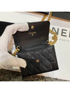 Boy Flap Chain Grained Calfskin Coin Case Gold Black - CHANEL - BALAAN.