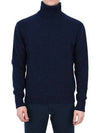 Heart Logo Cashmere Turtleneck Navy - AMI - BALAAN 2