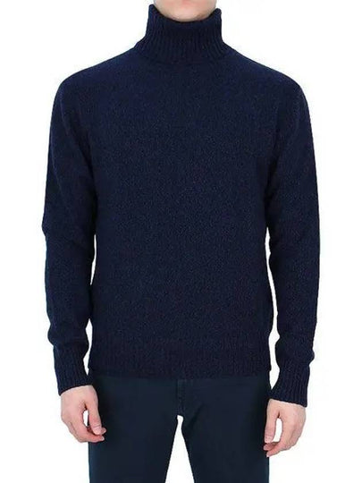 Heart Logo Cashmere Turtleneck Navy - AMI - BALAAN 2