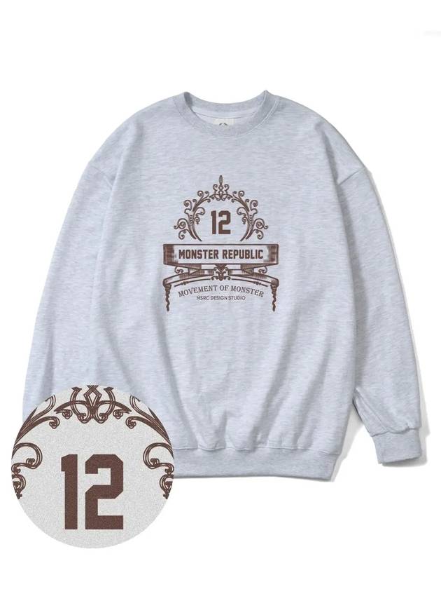 Modelo Oversized Fit Sweatshirt Coffe Brown Melange Grey - MONSTER REPUBLIC - BALAAN 1