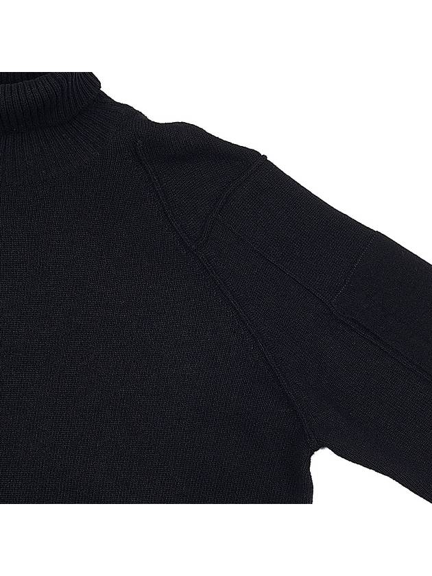 Lens Detail Lambswool Turtleneck Black - CP COMPANY - BALAAN 5