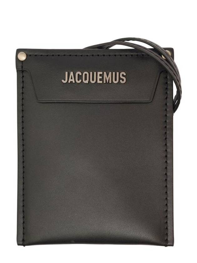 Meunier Envelope Leather Half Wallet Black - JACQUEMUS - BALAAN 1