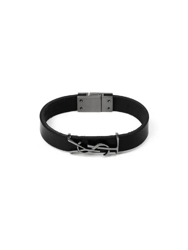 Monogram Leather Bracelet Black - SAINT LAURENT - BALAAN 2