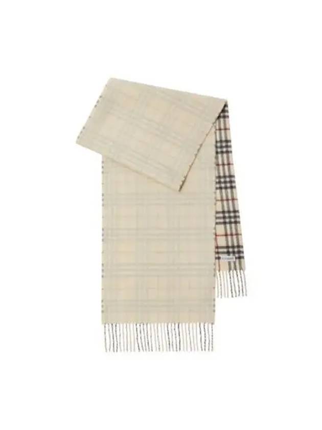 Reversible Check Cashmere Scarf Beige - BURBERRY - BALAAN 2