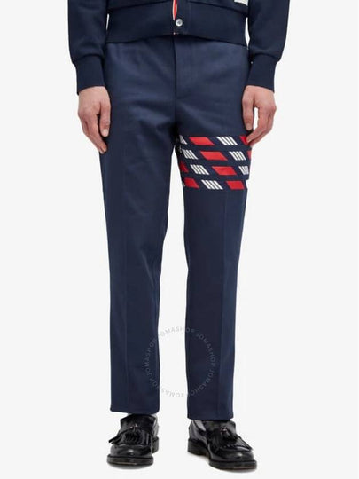 Thom Browne Men's Blue Cotton 4-Bar Chino Trouser, Brand Size 1 (Small) - THOM BROWNE - BALAAN 2