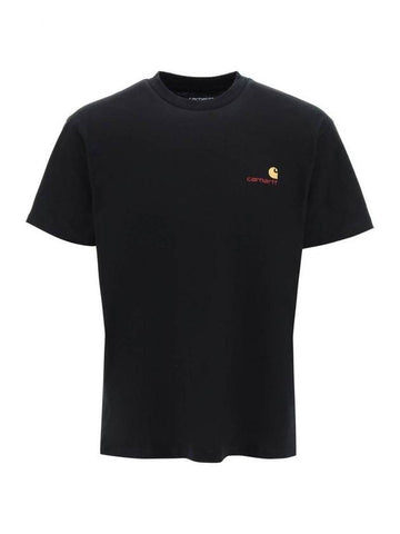 American Script Short Sleeve T-Shirt Black - CARHARTT WIP - BALAAN 1