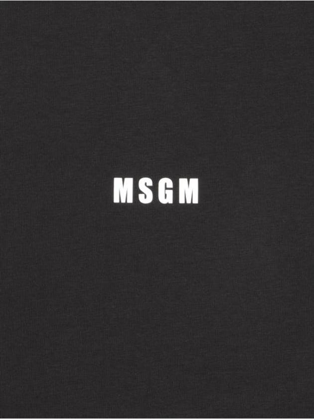 Micro Logo Print Long Sleeve T-Shirt Black - MSGM - BALAAN 6