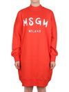 Milan Brushed Logo Midi Dress Orange - MSGM - BALAAN 3