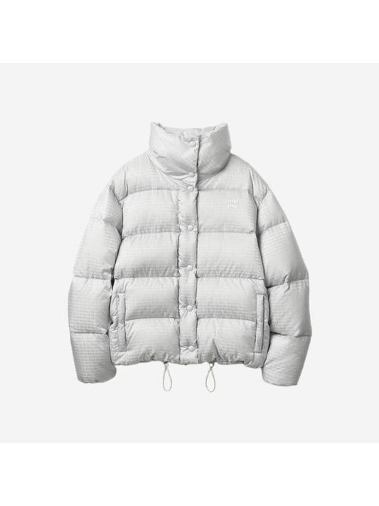 Nylon Down Jacket Cloudy Gray - MIU MIU - BALAAN 1