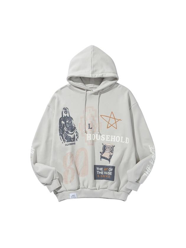 COLLAGE HOODIE LIGHT GRAY - LIBERE - BALAAN 2