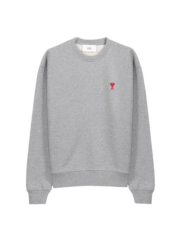 Small Heart Logo Sweatshirt Grey - AMI - BALAAN 1