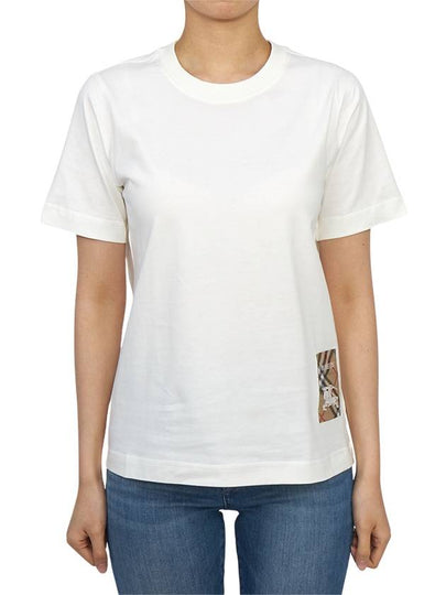 Check Label Short Sleeve T-Shirt Chalk - BURBERRY - BALAAN 2