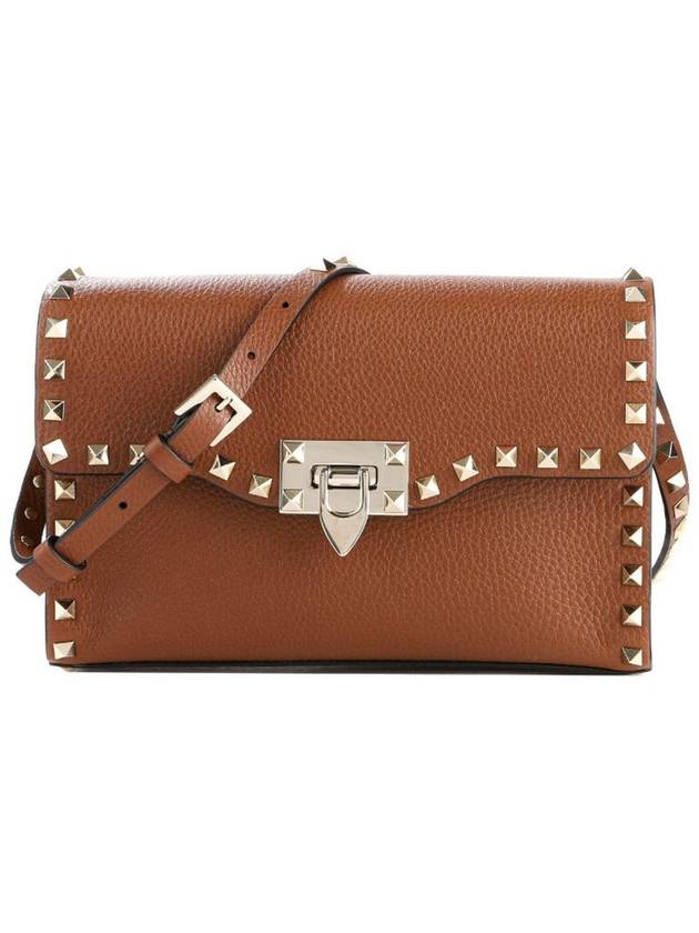 Women's Rockstud Small Shoulder Bag Brown - VALENTINO - BALAAN 2