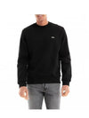 Logo Patch Crewneck Sweatshirt Black - LACOSTE - BALAAN 2