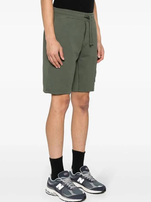 Cotton Fleece Cargo Bermuda Shorts Musk Green - STONE ISLAND - BALAAN 4