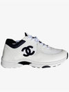 CC Logo Suede Tennis Low Top Sneakers Black - CHANEL - BALAAN 2