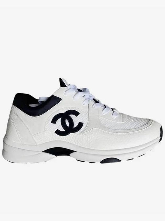 CC Logo Suede Tennis Low Top Sneakers Black - CHANEL - BALAAN 2