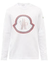 Circle logo ripstop point long sleeve t shirt white 8D00005 8390T 001 - MONCLER - BALAAN 1